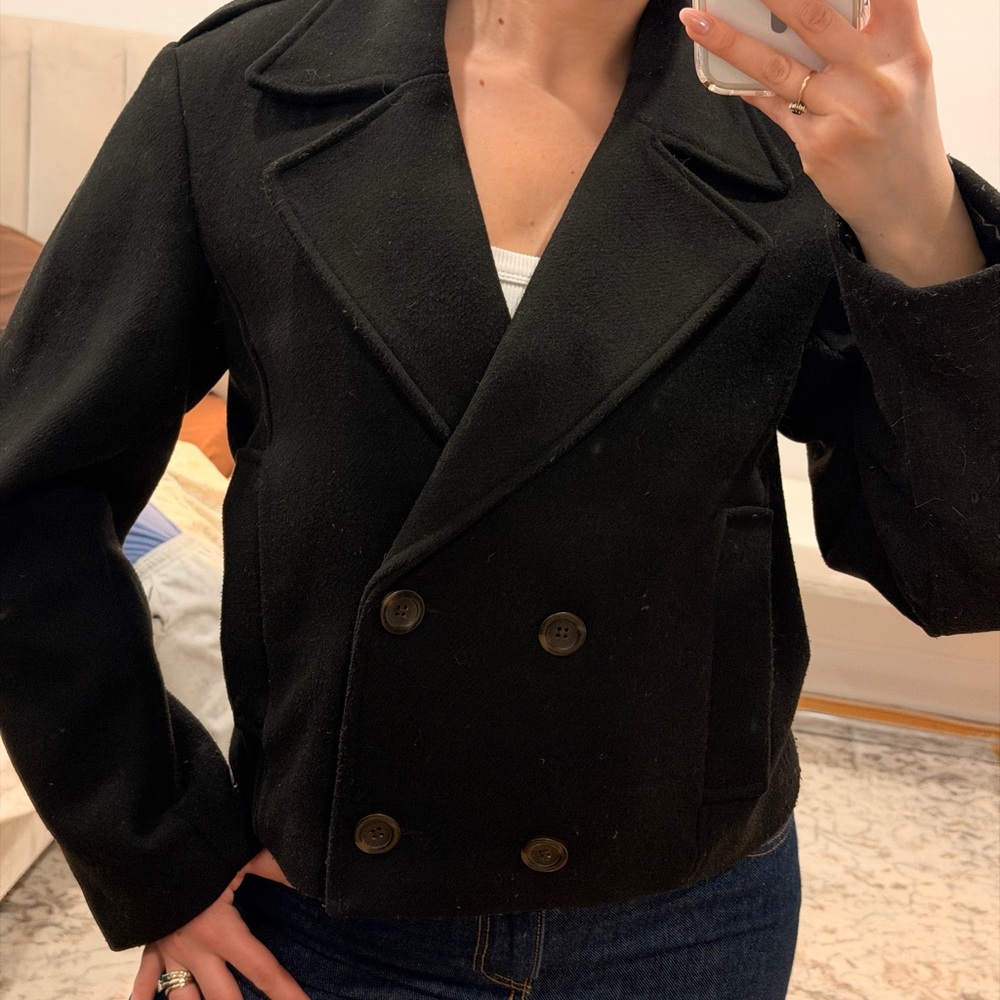 Abercrombie & Fitch Women's Black Pea Coat